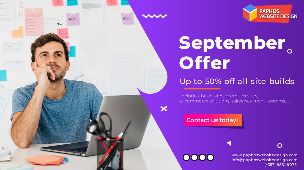 50% OFF all new website builds in Sept 2020