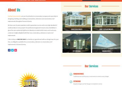 Web Design Paphos - SunRay Conservatories Website Build - About