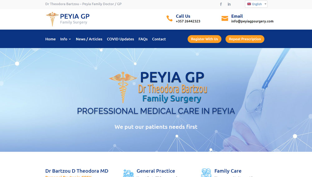 Web Design in Cyprus – Peyia GP Surgery