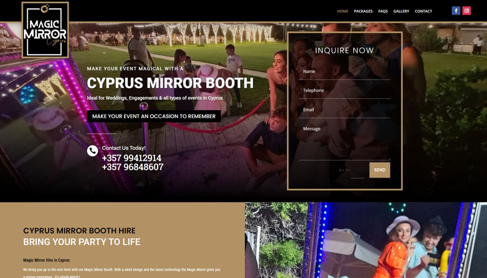 Paphos Website Design - New Website: Cyprus Mirror Booth