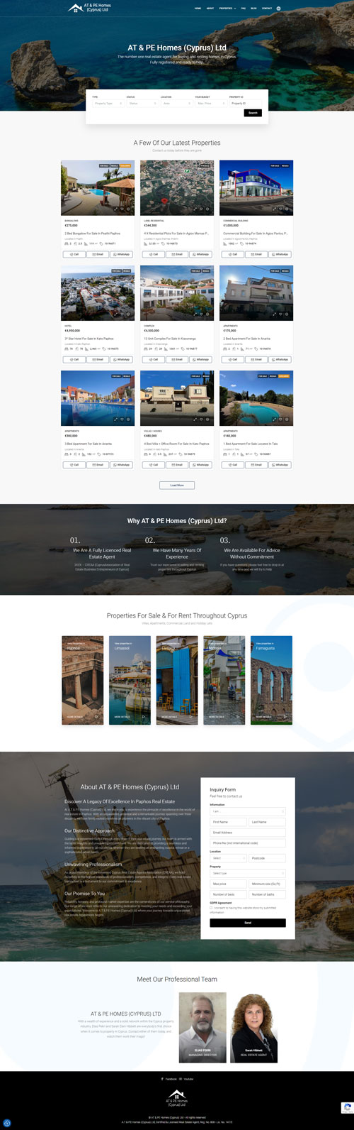 Paphos Web Design - New website for ATPE Homes Cyprus - Home Page