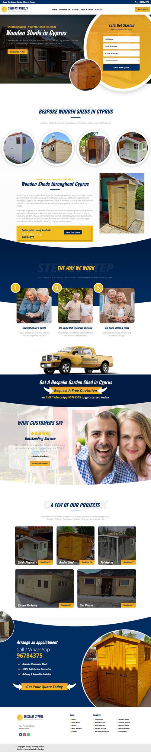 Paphos Website Design Latest Build - ShedFast aka Cyprus Sheds